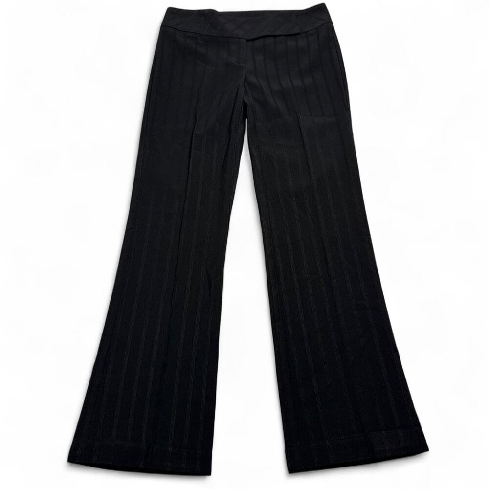 My Michelle black pinstripe flare pants thin vertical stripes Size 3/4 low rise